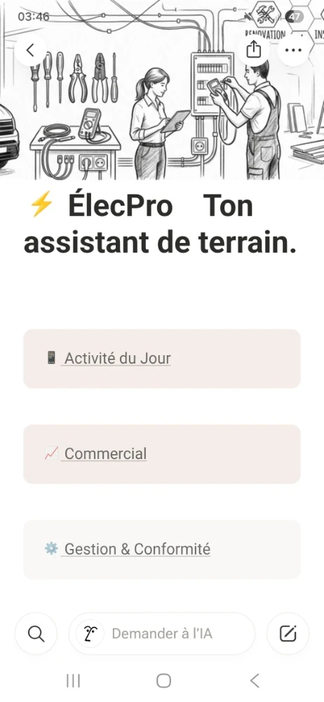Capture d'écran du site ElecPro Volt, électricien professionnel